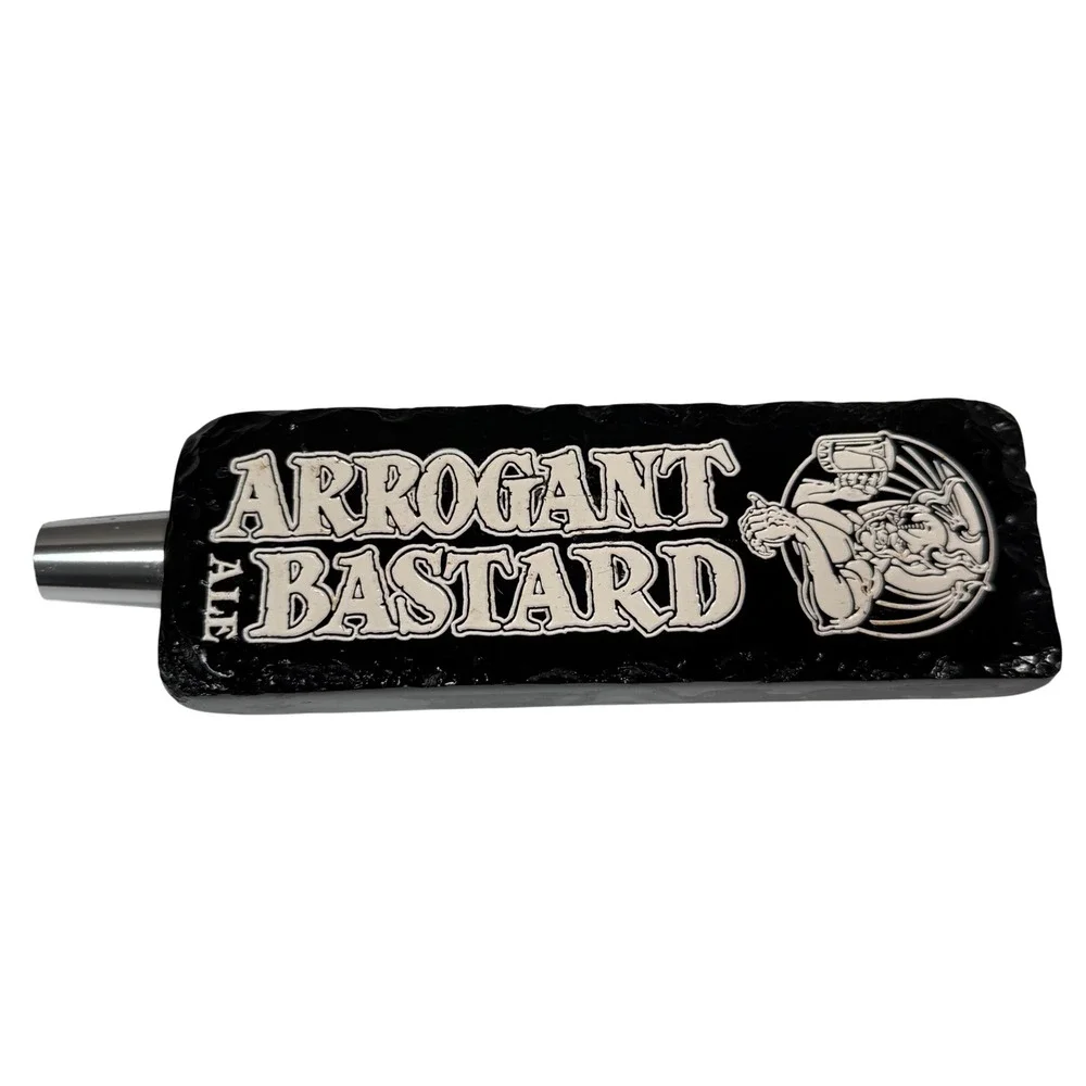 Stone Brewing Arrogant Bastard Ale Beer Tap Handle Black White Gargoyle Barware